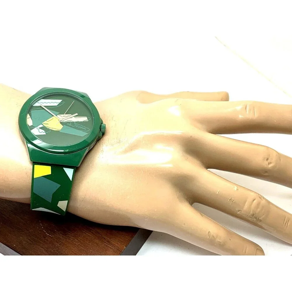 Lacoste Men's Watch 2011186 Quartz Neocroc Green Dial Rubber Band 42mm